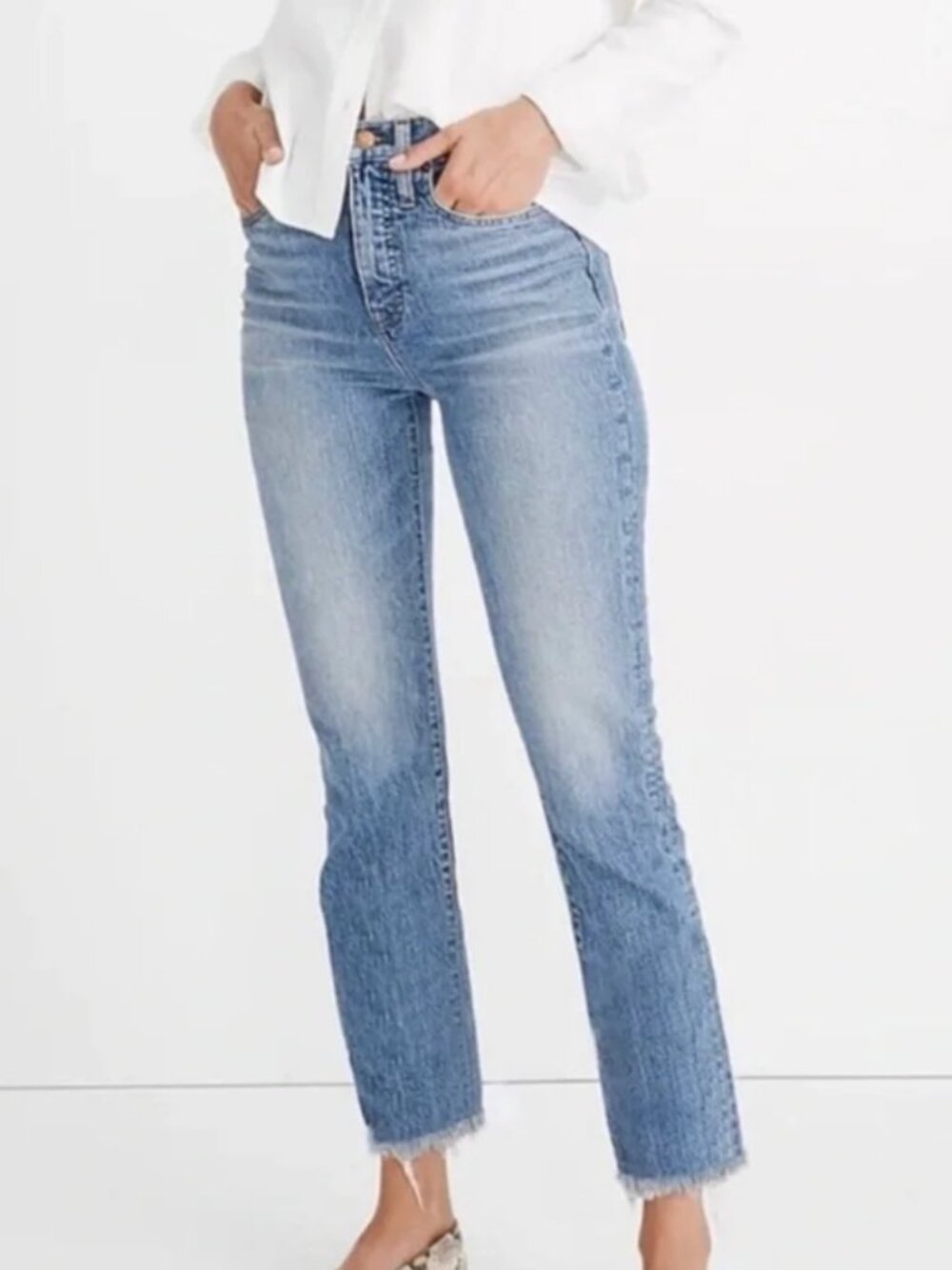 💙 Madewell The Perfect Vintage Jeans Distressed Raw Hem Size 31